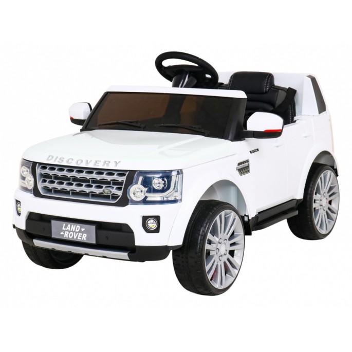 JOKO Elektrické autíčko Land Rover Discovery, penové kolesá, kožené sedadlo, biele
