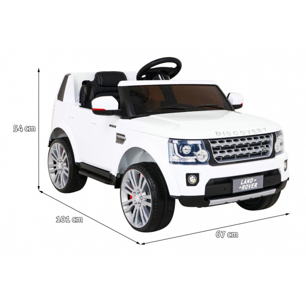 JOKO Elektrické autíčko Land Rover Discovery, penové kolesá, kožené sedadlo, biele