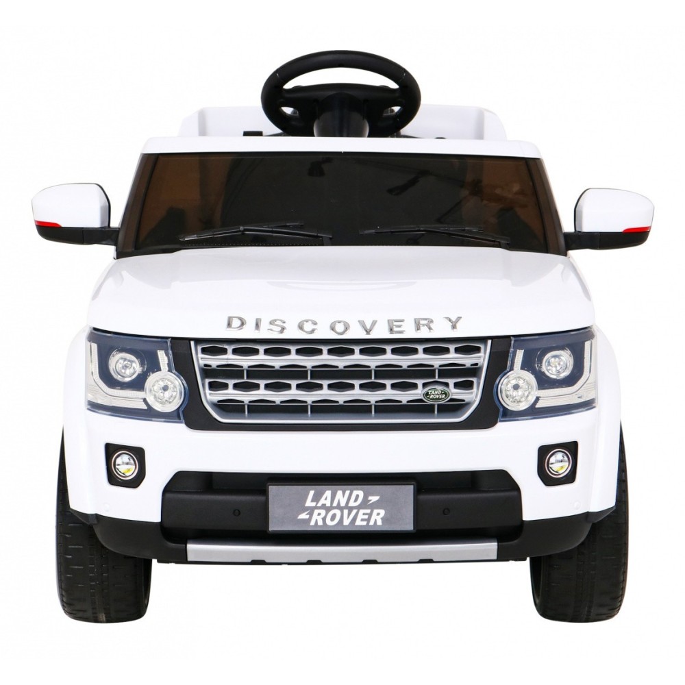 JOKO Elektrické autíčko Land Rover Discovery, penové kolesá, kožené sedadlo, biele