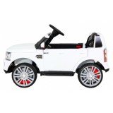 JOKO Elektrické autíčko Land Rover Discovery, penové kolesá, kožené sedadlo, biele