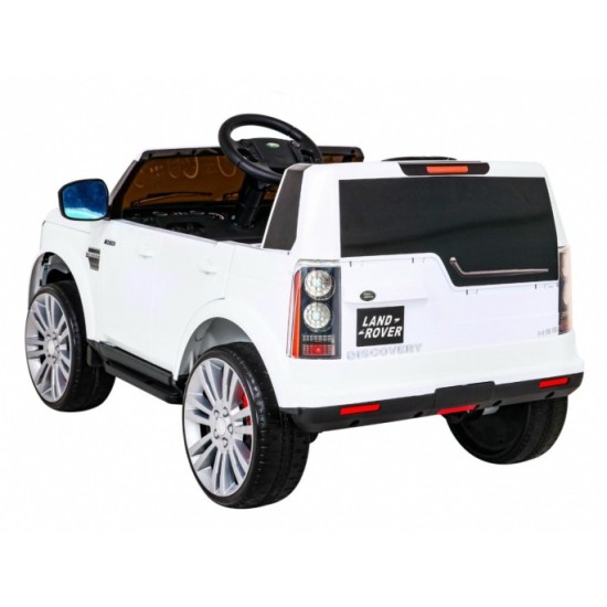JOKO Elektrické autíčko Land Rover Discovery, penové kolesá, kožené sedadlo, biele