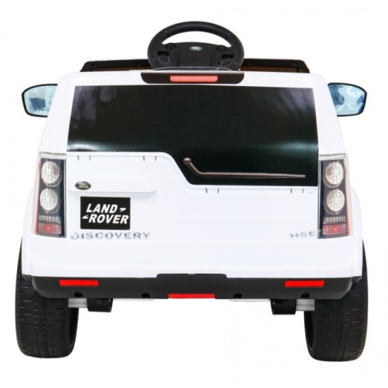 JOKO Elektrické autíčko Land Rover Discovery, penové kolesá, kožené sedadlo, biele
