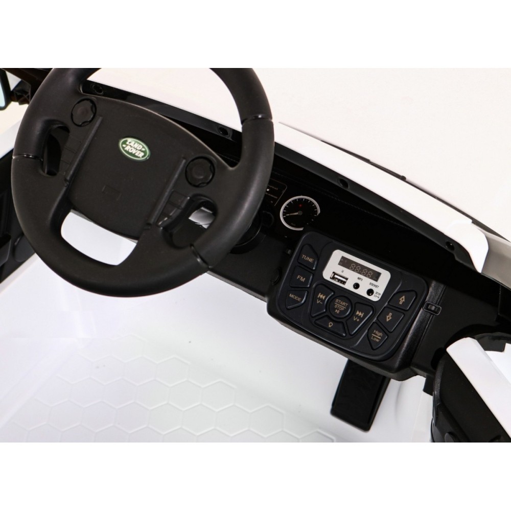JOKO Elektrické autíčko Land Rover Discovery, penové kolesá, kožené sedadlo, biele