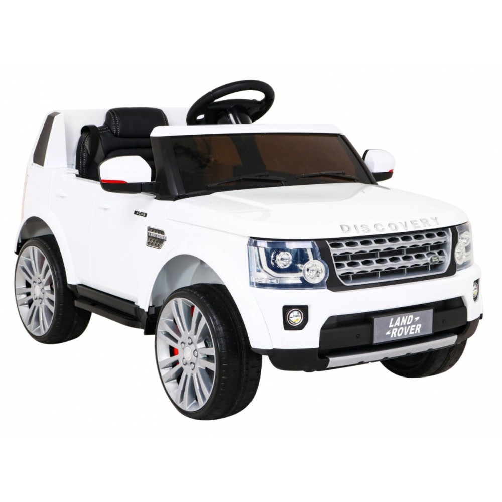 JOKO Elektrické autíčko Land Rover Discovery, penové kolesá, kožené sedadlo, biele