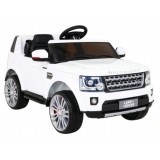JOKO Elektrické autíčko Land Rover Discovery, penové kolesá, kožené sedadlo, biele