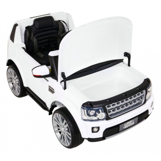 JOKO Elektrické autíčko Land Rover Discovery, penové kolesá, kožené sedadlo, biele