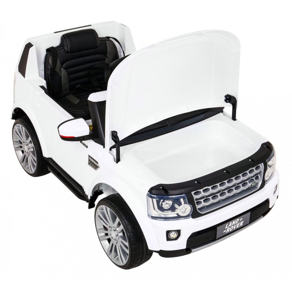 JOKO Elektrické autíčko Land Rover Discovery, penové kolesá, kožené sedadlo, biele