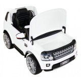 JOKO Elektrické autíčko Land Rover Discovery, penové kolesá, kožené sedadlo, biele