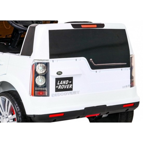 JOKO Elektrické autíčko Land Rover Discovery, penové kolesá, kožené sedadlo, biele
