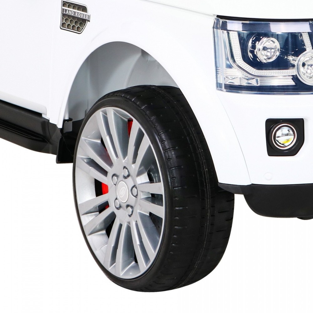 JOKO Elektrické autíčko Land Rover Discovery, penové kolesá, kožené sedadlo, biele
