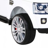 JOKO Elektrické autíčko Land Rover Discovery, penové kolesá, kožené sedadlo, biele