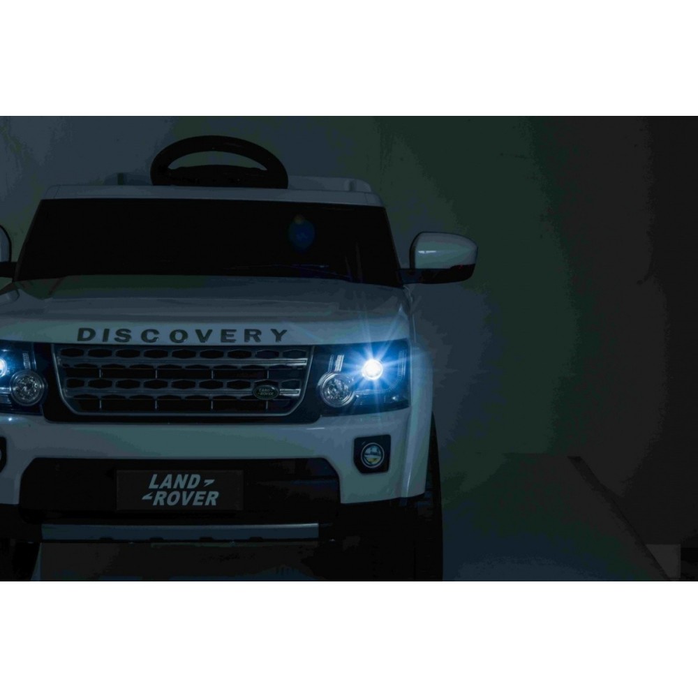 JOKO Elektrické autíčko Land Rover Discovery, penové kolesá, kožené sedadlo, biele