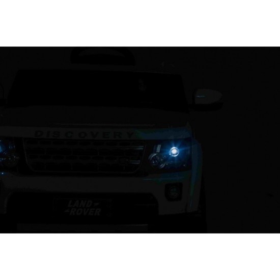 JOKO Elektrické autíčko Land Rover Discovery, penové kolesá, kožené sedadlo, biele
