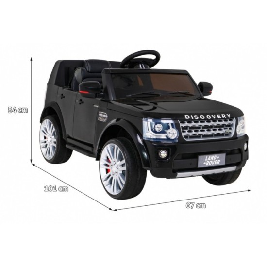 JOKO Elektrické autíčko Land Rover Discovery, penové kolesá, kožené sedadlo, čierne