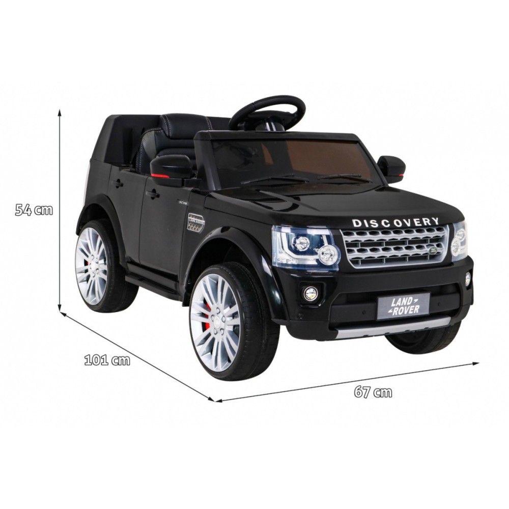 JOKO Elektrické autíčko Land Rover Discovery, penové kolesá, kožené sedadlo, čierne