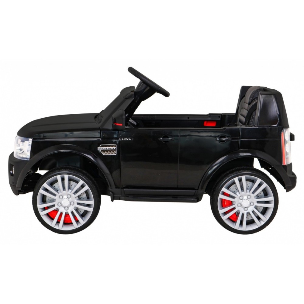 JOKO Elektrické autíčko Land Rover Discovery, penové kolesá, kožené sedadlo, čierne