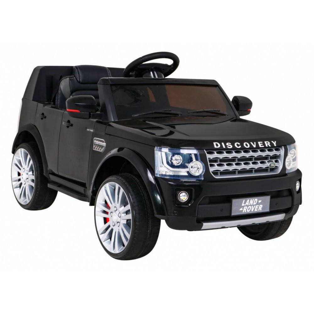 JOKO Elektrické autíčko Land Rover Discovery, penové kolesá, kožené sedadlo, čierne