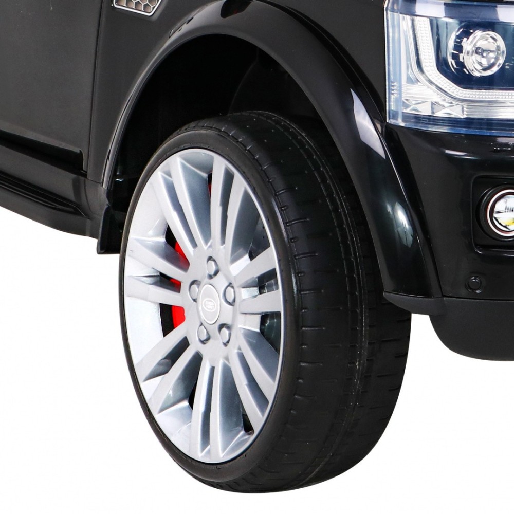 JOKO Elektrické autíčko Land Rover Discovery, penové kolesá, kožené sedadlo, čierne