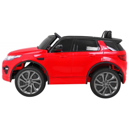JOKO Elektrické autíčko Land Rover Discovery, penové kolesá, kožené sedadlo, USB, červené