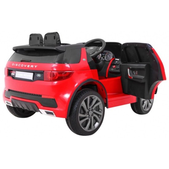 JOKO Elektrické autíčko Land Rover Discovery, penové kolesá, kožené sedadlo, USB, červené