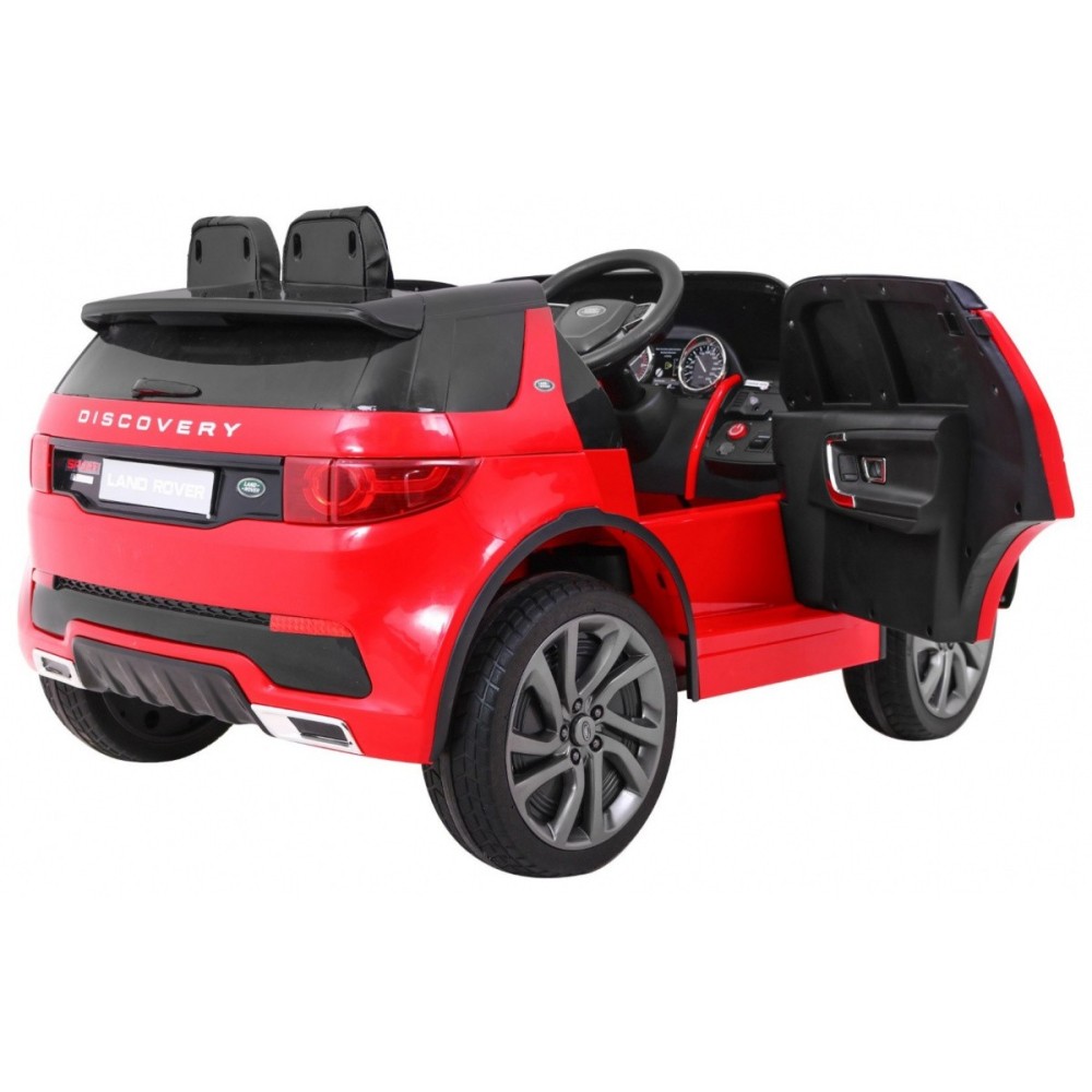 JOKO Elektrické autíčko Land Rover Discovery, penové kolesá, kožené sedadlo, USB, červené