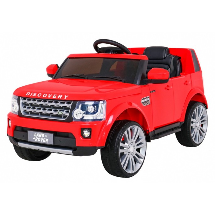 JOKO Elektrické autíčko Land Rover Discovery, penové kolesá, kožené sedadlo, červené