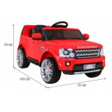 JOKO Elektrické autíčko Land Rover Discovery, penové kolesá, kožené sedadlo, červené