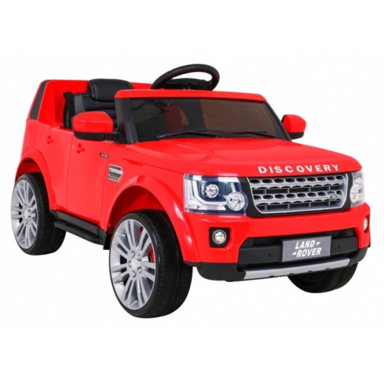 JOKO Elektrické autíčko Land Rover Discovery, penové kolesá, kožené sedadlo, červené