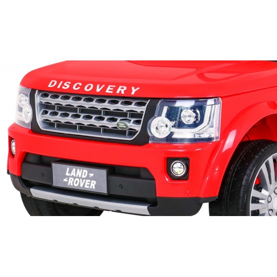 JOKO Elektrické autíčko Land Rover Discovery, penové kolesá, kožené sedadlo, červené