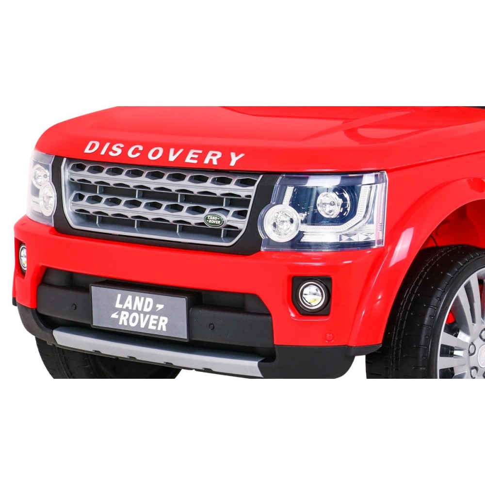 JOKO Elektrické autíčko Land Rover Discovery, penové kolesá, kožené sedadlo, červené