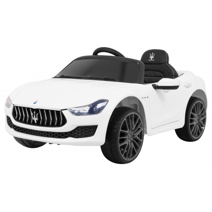 JOKO Elektrické autíčko Maserati Ghibli, penové kolesá, kožené sedadlo, biele