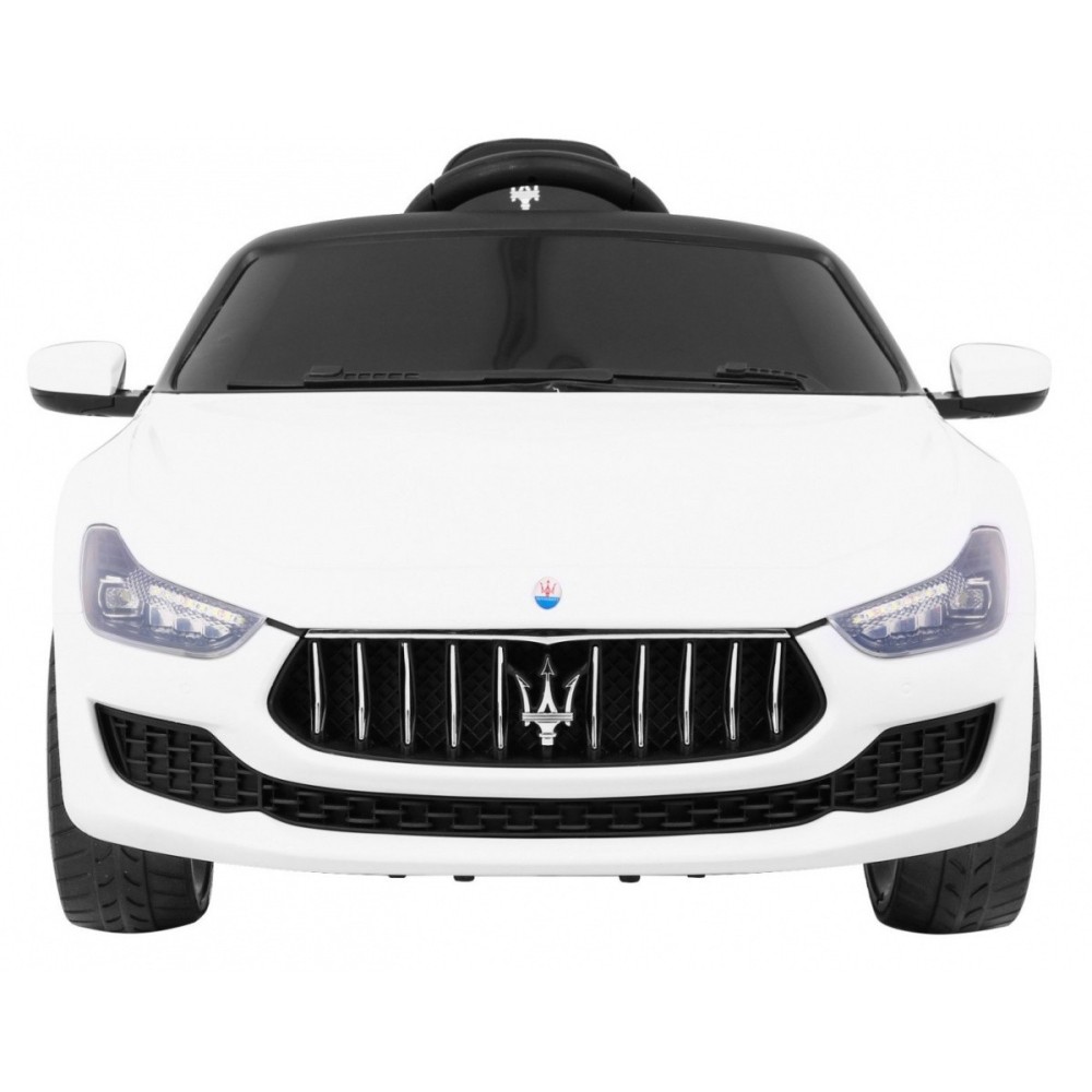 JOKO Elektrické autíčko Maserati Ghibli, penové kolesá, kožené sedadlo, biele