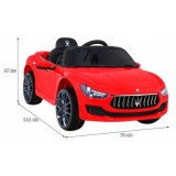 JOKO Elektrické autíčko Maserati Ghibli, penové kolesá, kožené sedadlo, červené
