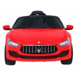 JOKO Elektrické autíčko Maserati Ghibli, penové kolesá, kožené sedadlo, červené