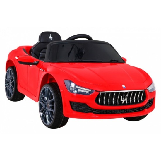 JOKO Elektrické autíčko Maserati Ghibli, penové kolesá, kožené sedadlo, červené