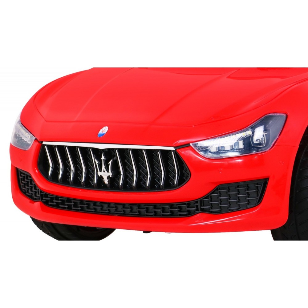 JOKO Elektrické autíčko Maserati Ghibli, penové kolesá, kožené sedadlo, červené