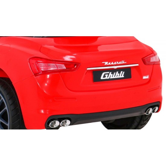 JOKO Elektrické autíčko Maserati Ghibli, penové kolesá, kožené sedadlo, červené