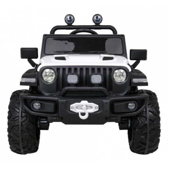 JOKO Elektrické autíčko Jeep 4x4 Master Of Terain, penové kolesá, kožené sedadlo, biele