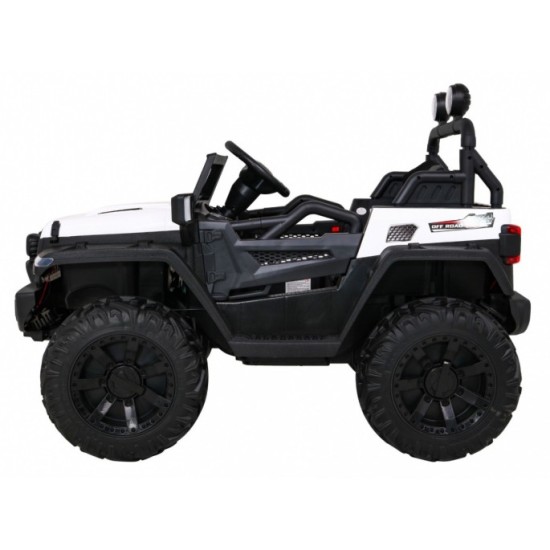 JOKO Elektrické autíčko Jeep 4x4 Master Of Terain, penové kolesá, kožené sedadlo, biele