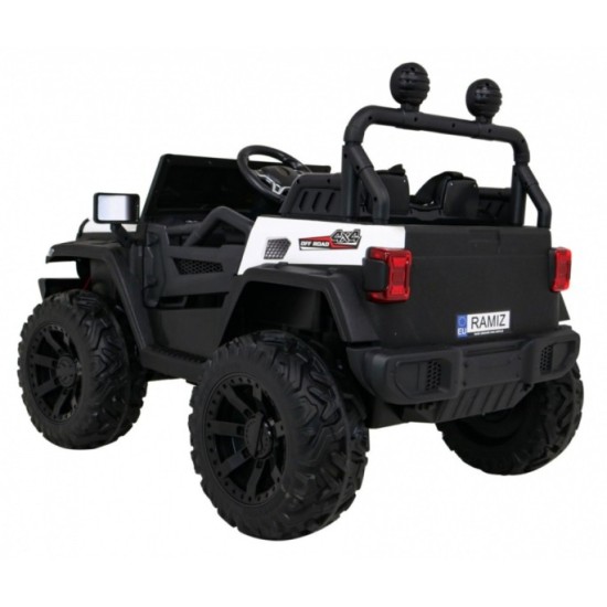 JOKO Elektrické autíčko Jeep 4x4 Master Of Terain, penové kolesá, kožené sedadlo, biele