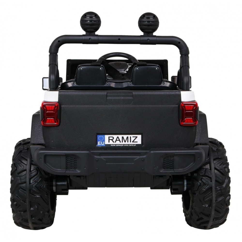JOKO Elektrické autíčko Jeep 4x4 Master Of Terain, penové kolesá, kožené sedadlo, biele