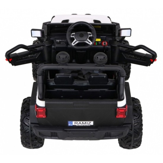 JOKO Elektrické autíčko Jeep 4x4 Master Of Terain, penové kolesá, kožené sedadlo, biele