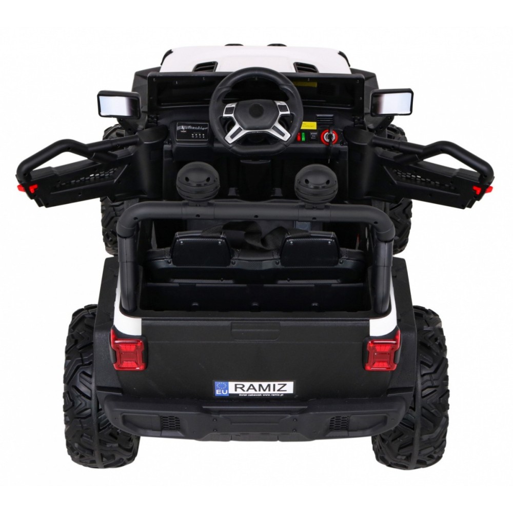 JOKO Elektrické autíčko Jeep 4x4 Master Of Terain, penové kolesá, kožené sedadlo, biele
