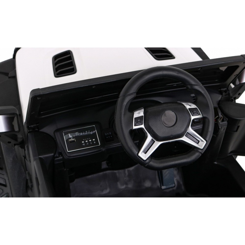 JOKO Elektrické autíčko Jeep 4x4 Master Of Terain, penové kolesá, kožené sedadlo, biele
