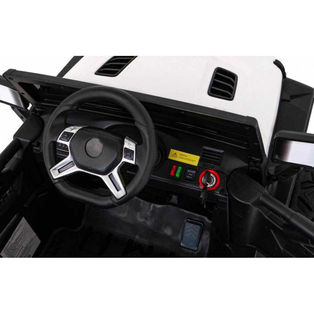 JOKO Elektrické autíčko Jeep 4x4 Master Of Terain, penové kolesá, kožené sedadlo, biele