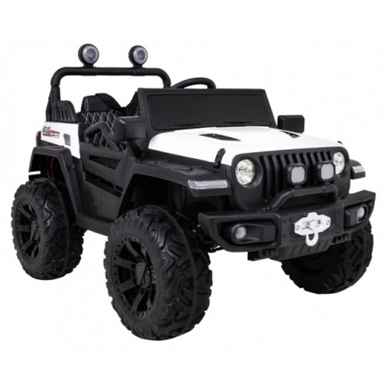 JOKO Elektrické autíčko Jeep 4x4 Master Of Terain, penové kolesá, kožené sedadlo, biele