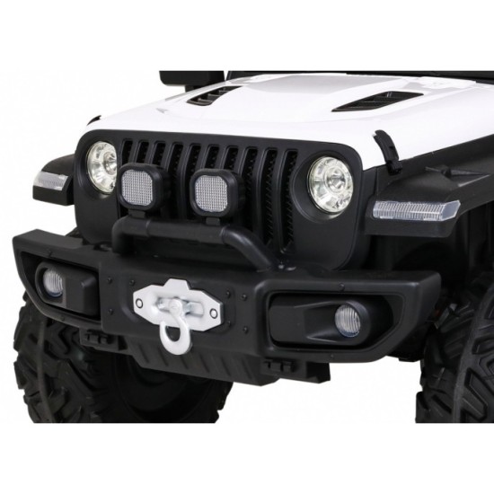 JOKO Elektrické autíčko Jeep 4x4 Master Of Terain, penové kolesá, kožené sedadlo, biele