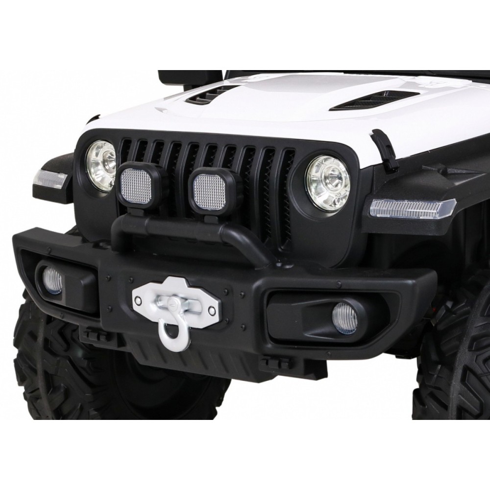 JOKO Elektrické autíčko Jeep 4x4 Master Of Terain, penové kolesá, kožené sedadlo, biele