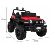 JOKO Elektrické autíčko Jeep 4x4 Master Of Terain, penové kolesá, kožené sedadlo, červené