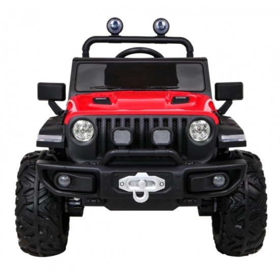 JOKO Elektrické autíčko Jeep 4x4 Master Of Terain, penové kolesá, kožené sedadlo, červené